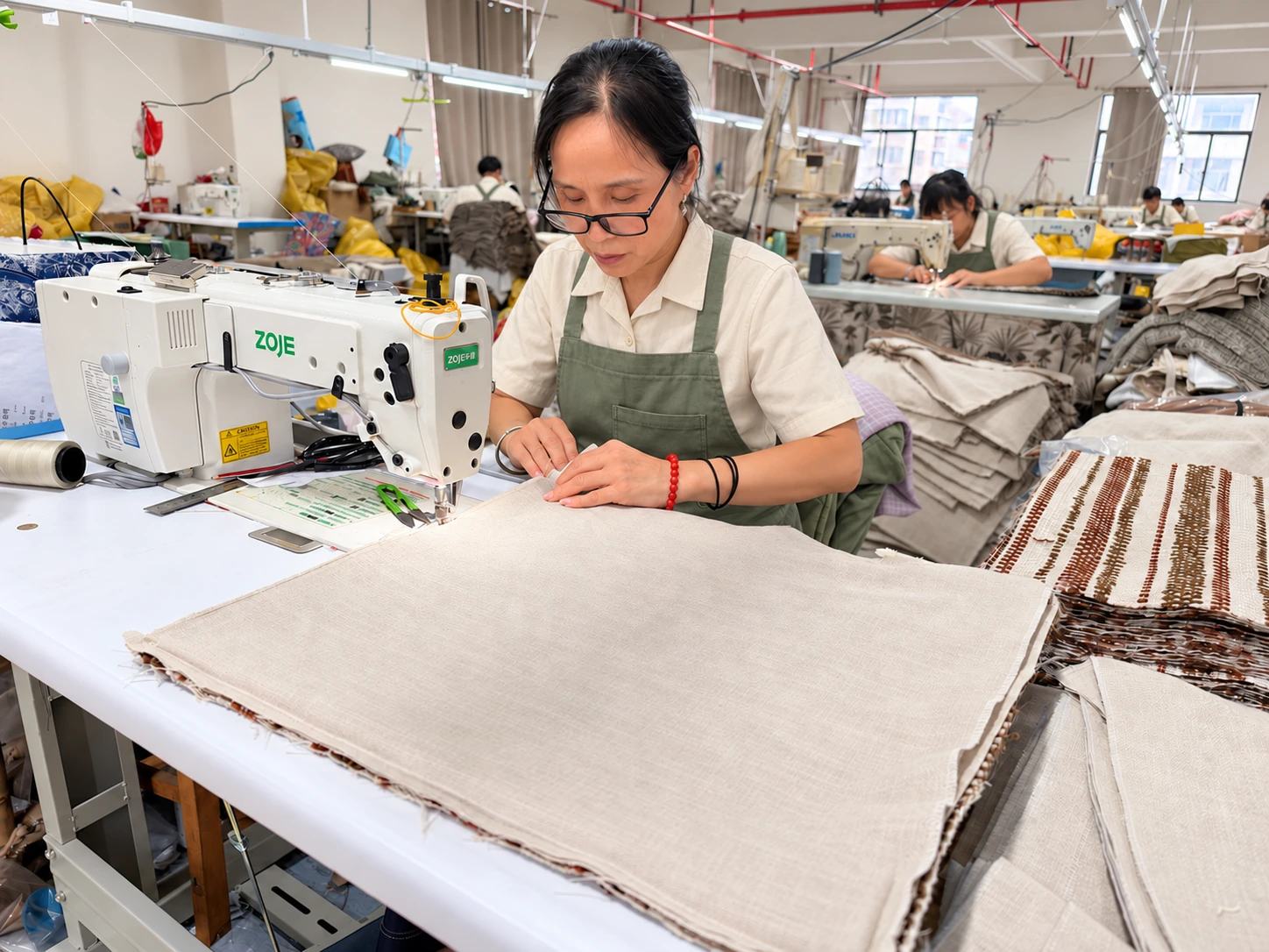 Sewing workshop producing home textiles